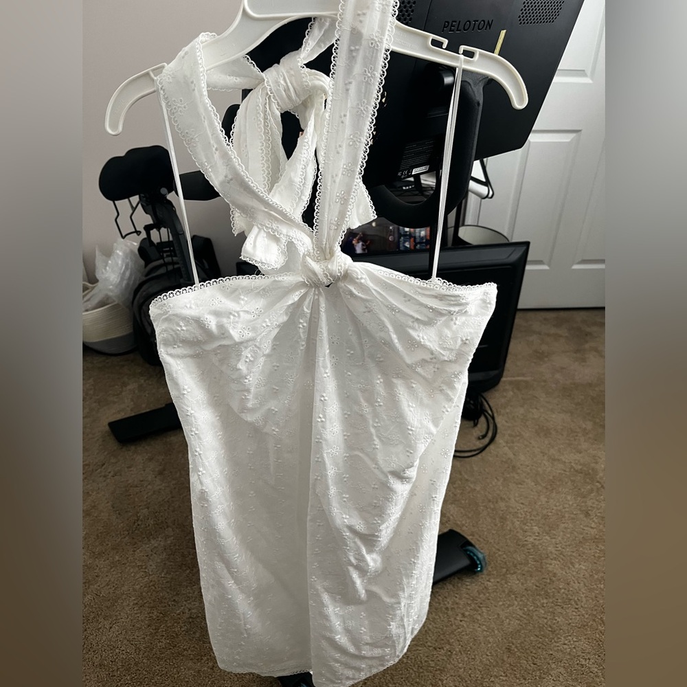 Elegant White Halter Dress